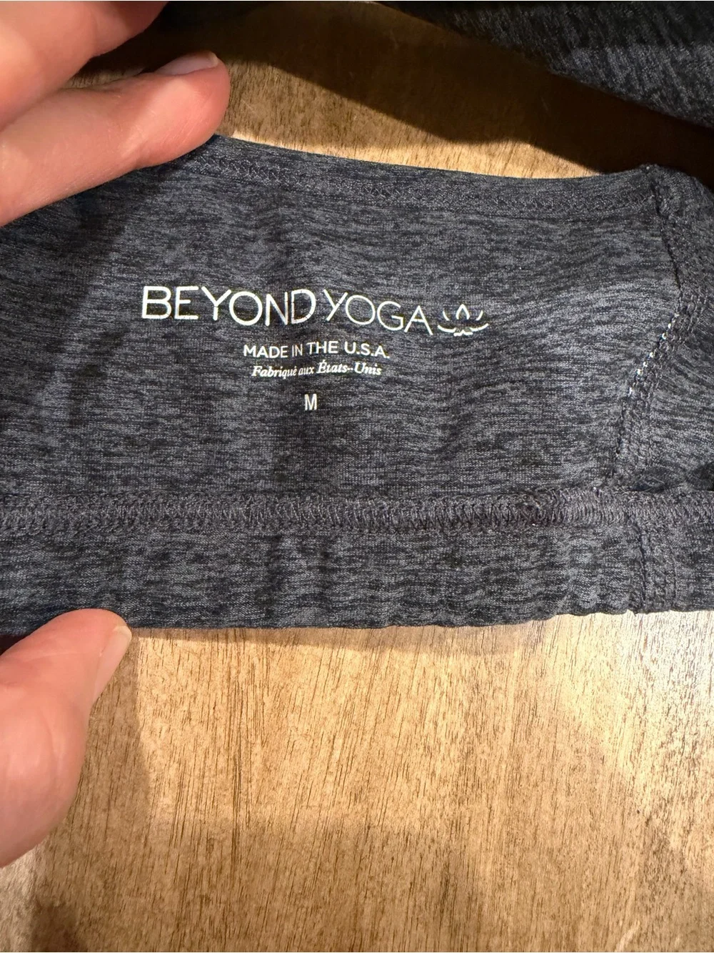 BEYOND YOGA Spacedye Enlighten Racerback Gray Sports Bra Black Charcoal Size S